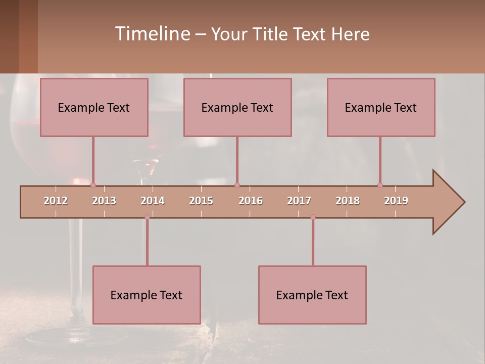 Two Glasses Of Red Wine On A Wooden Table PowerPoint Template