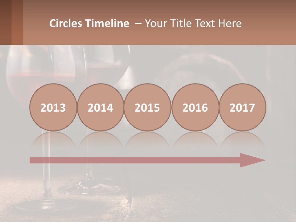 Two Glasses Of Red Wine On A Wooden Table PowerPoint Template