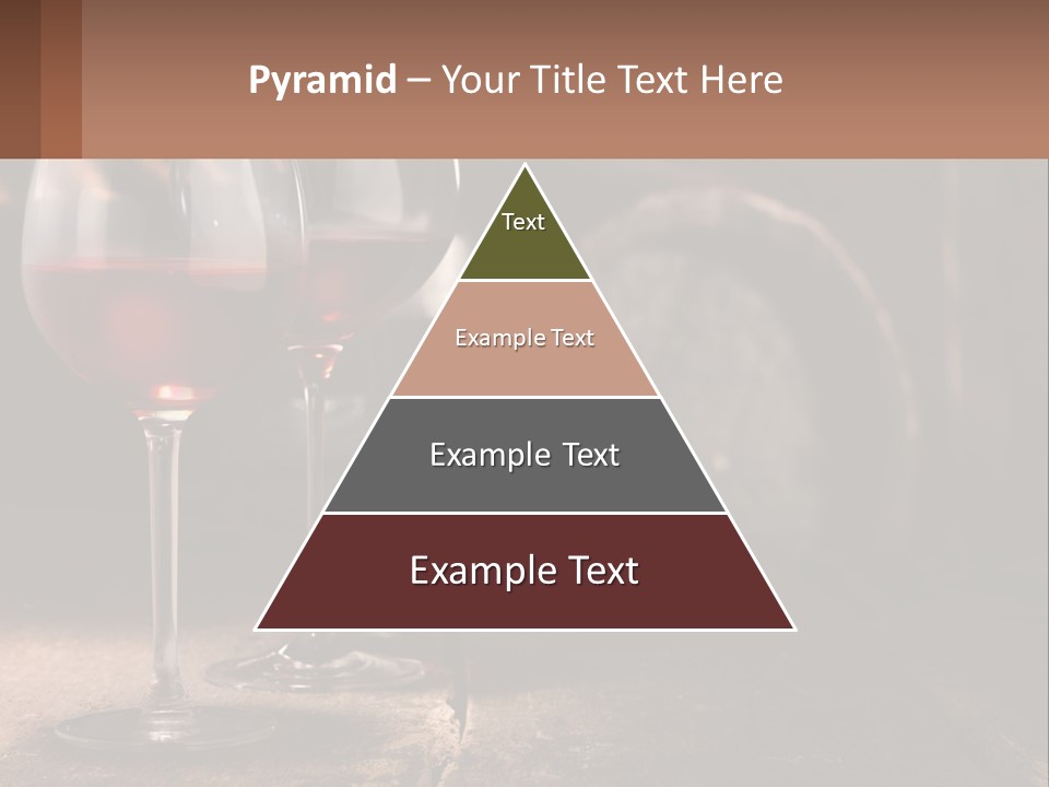 Two Glasses Of Red Wine On A Wooden Table PowerPoint Template