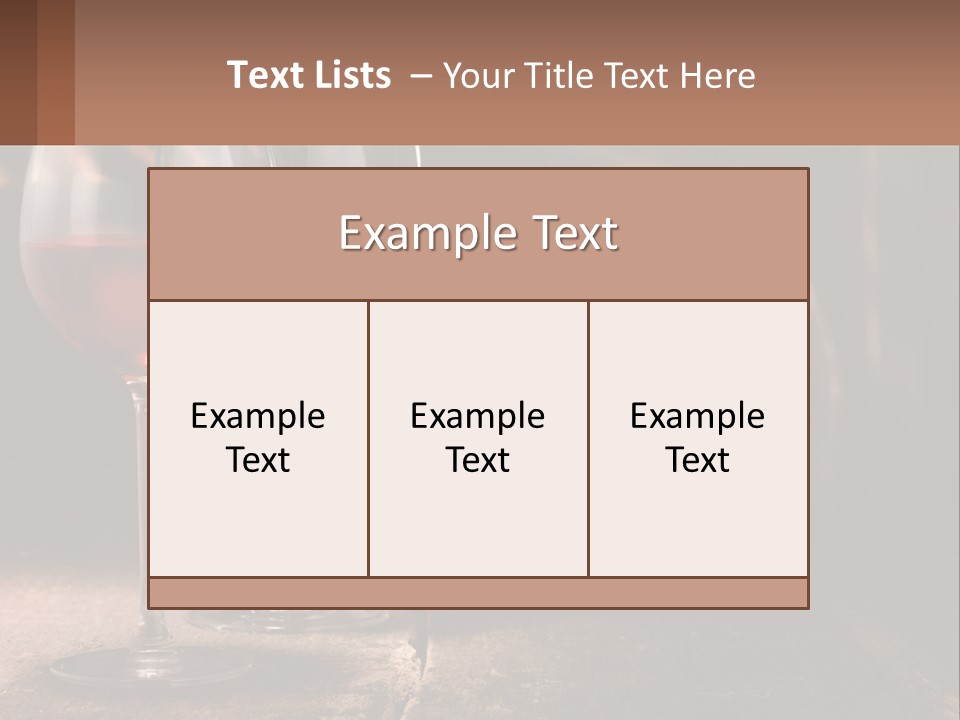 Two Glasses Of Red Wine On A Wooden Table PowerPoint Template