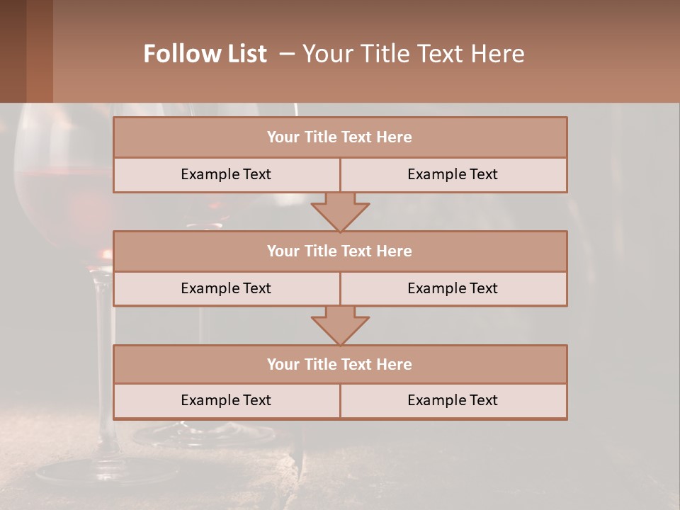 Two Glasses Of Red Wine On A Wooden Table PowerPoint Template