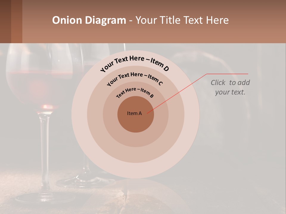 Two Glasses Of Red Wine On A Wooden Table PowerPoint Template