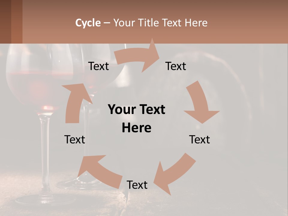 Two Glasses Of Red Wine On A Wooden Table PowerPoint Template