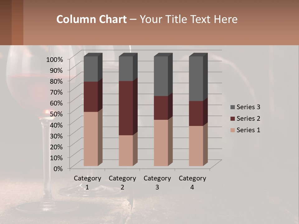 Two Glasses Of Red Wine On A Wooden Table PowerPoint Template