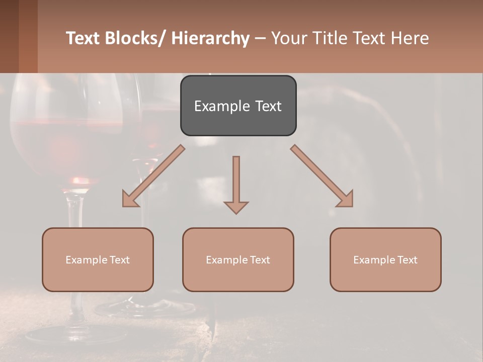 Two Glasses Of Red Wine On A Wooden Table PowerPoint Template