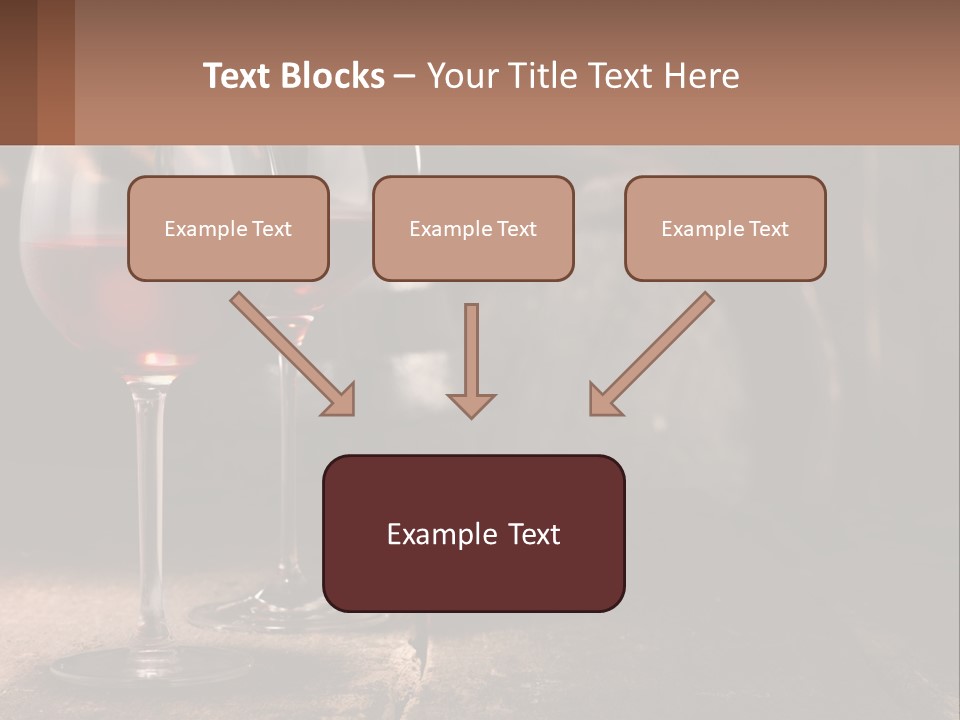 Two Glasses Of Red Wine On A Wooden Table PowerPoint Template
