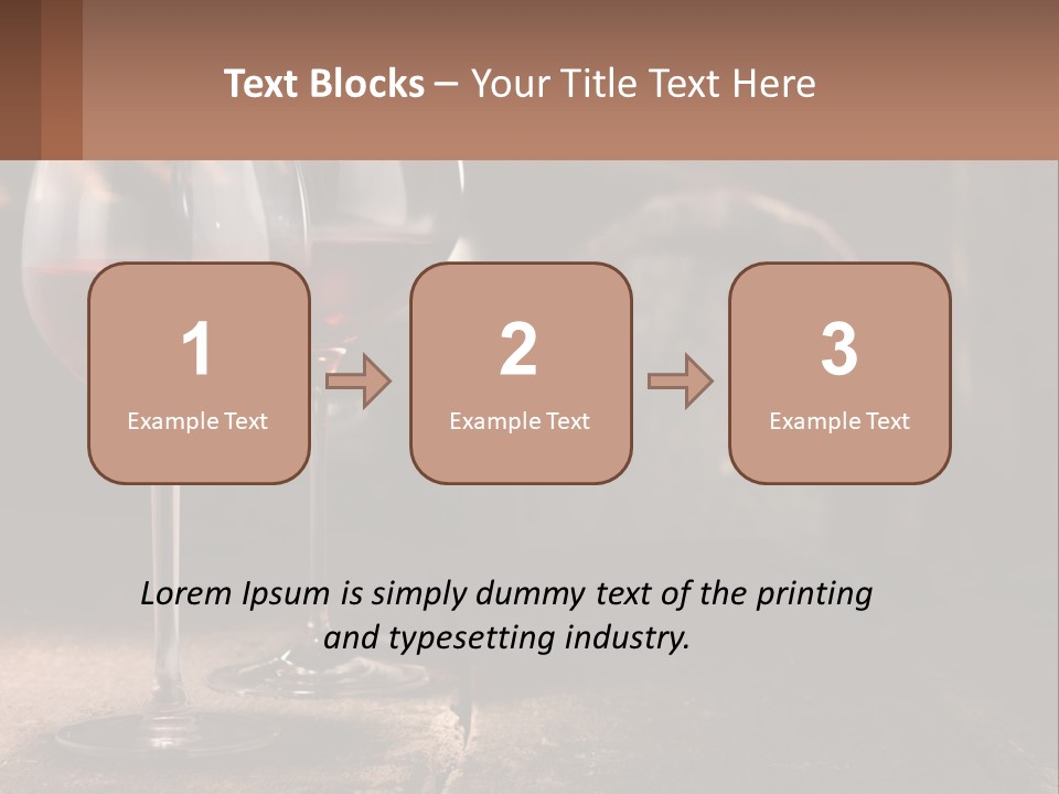 Two Glasses Of Red Wine On A Wooden Table PowerPoint Template