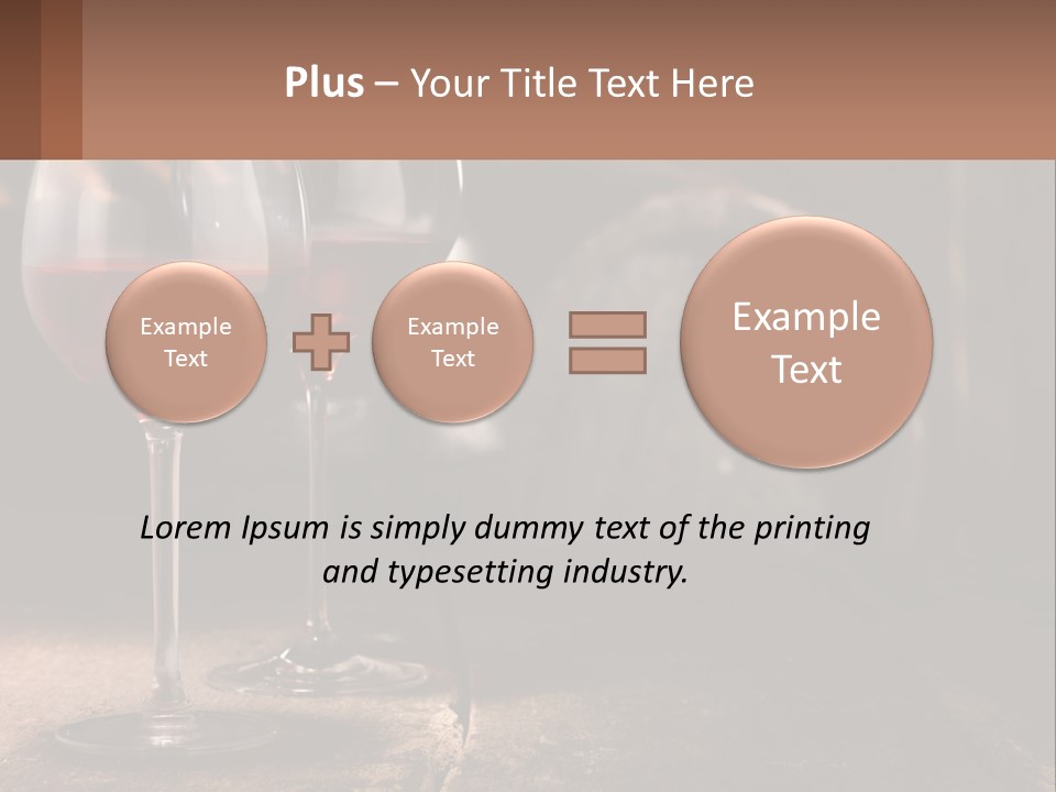 Two Glasses Of Red Wine On A Wooden Table PowerPoint Template