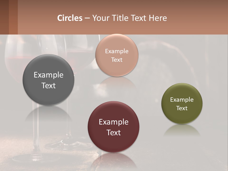 Two Glasses Of Red Wine On A Wooden Table PowerPoint Template
