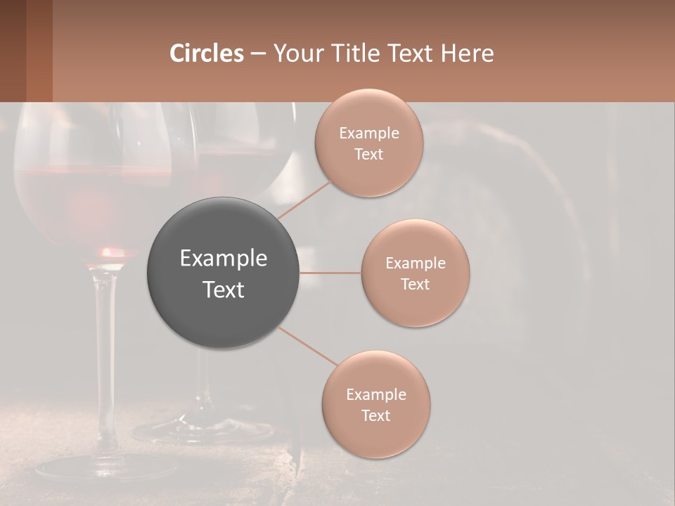 Two Glasses Of Red Wine On A Wooden Table PowerPoint Template