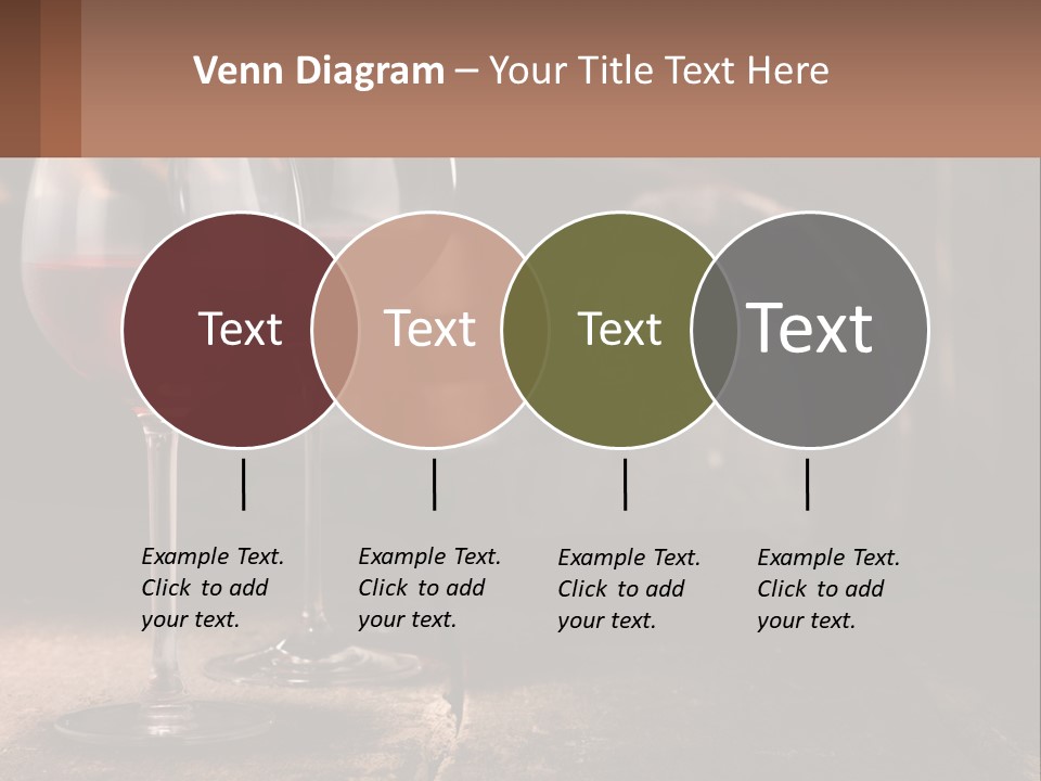 Two Glasses Of Red Wine On A Wooden Table PowerPoint Template