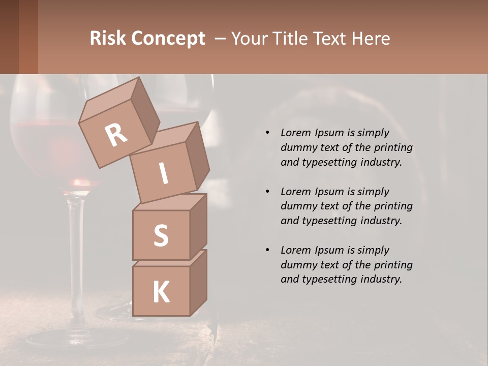 Two Glasses Of Red Wine On A Wooden Table PowerPoint Template