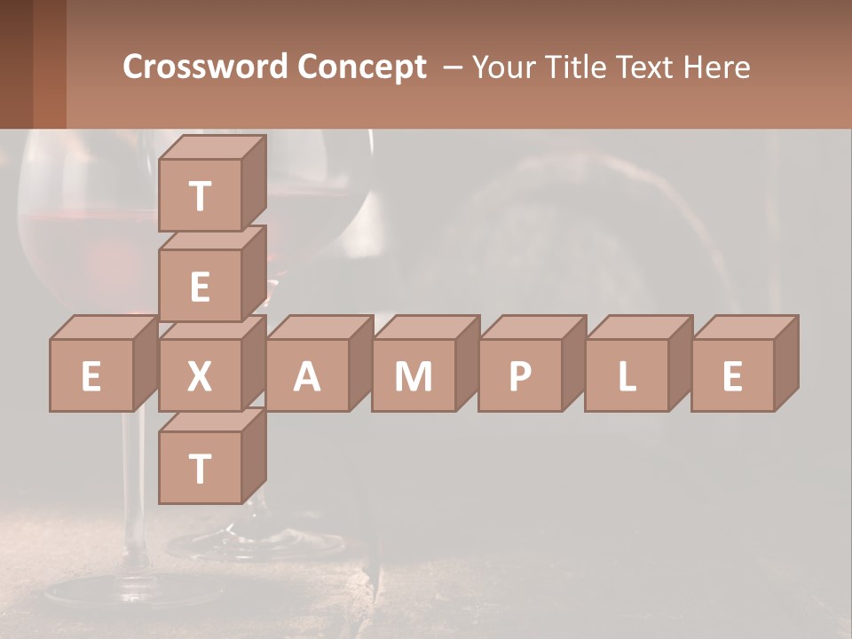 Two Glasses Of Red Wine On A Wooden Table PowerPoint Template