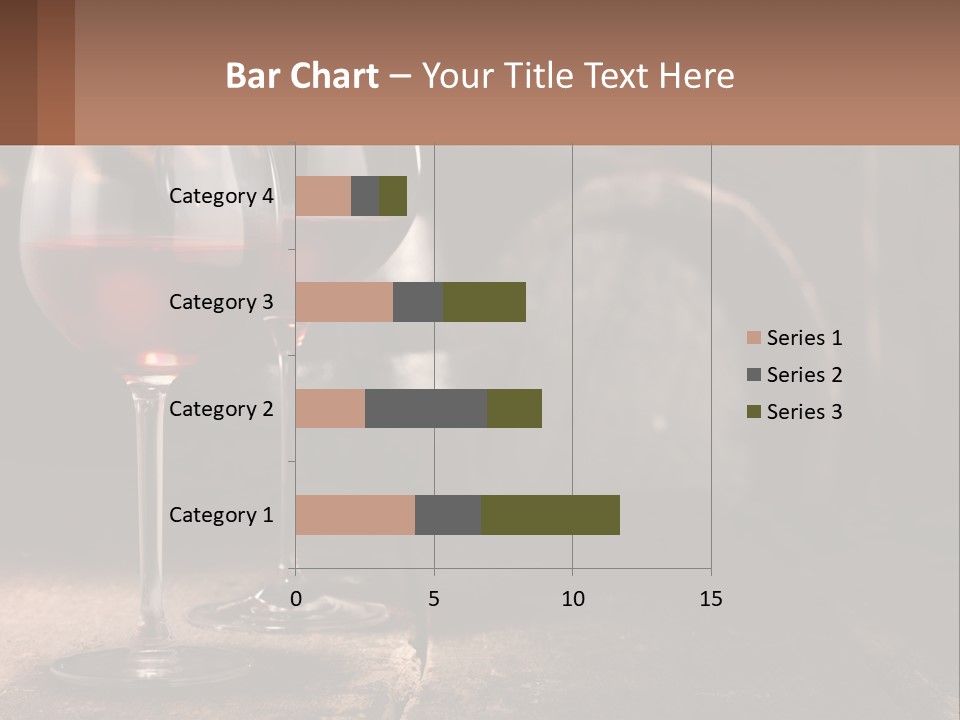 Two Glasses Of Red Wine On A Wooden Table PowerPoint Template