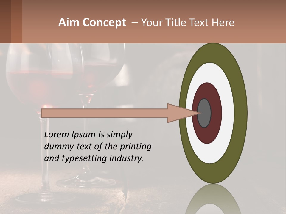 Two Glasses Of Red Wine On A Wooden Table PowerPoint Template