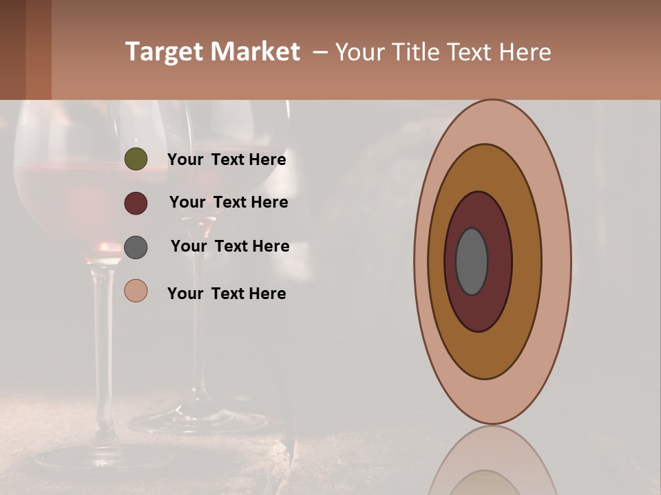 Two Glasses Of Red Wine On A Wooden Table PowerPoint Template