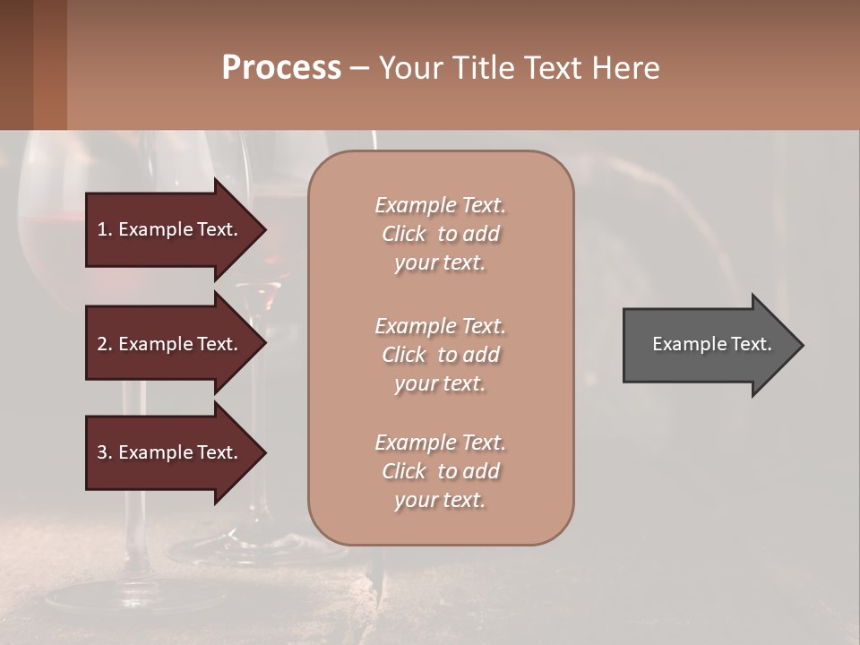 Two Glasses Of Red Wine On A Wooden Table PowerPoint Template