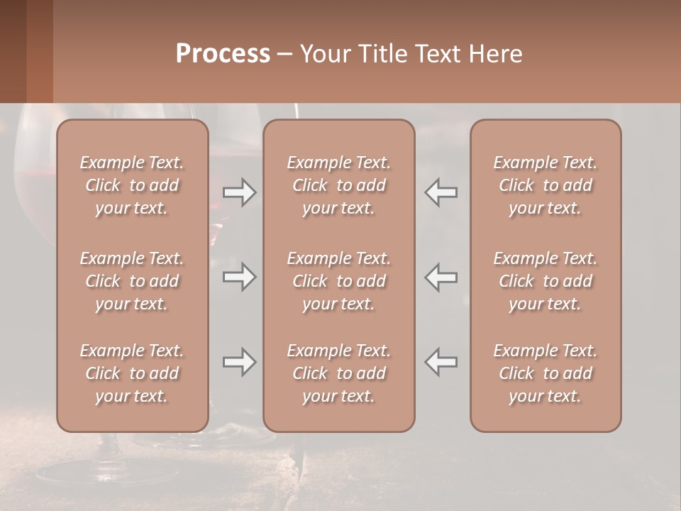 Two Glasses Of Red Wine On A Wooden Table PowerPoint Template