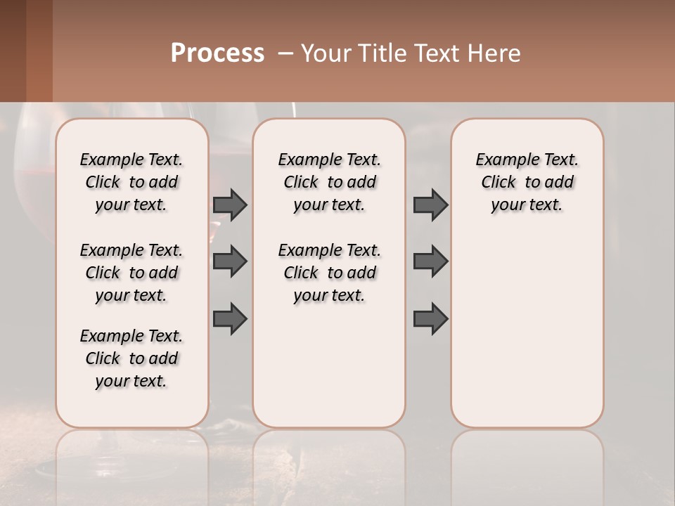 Two Glasses Of Red Wine On A Wooden Table PowerPoint Template
