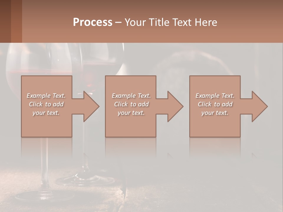 Two Glasses Of Red Wine On A Wooden Table PowerPoint Template