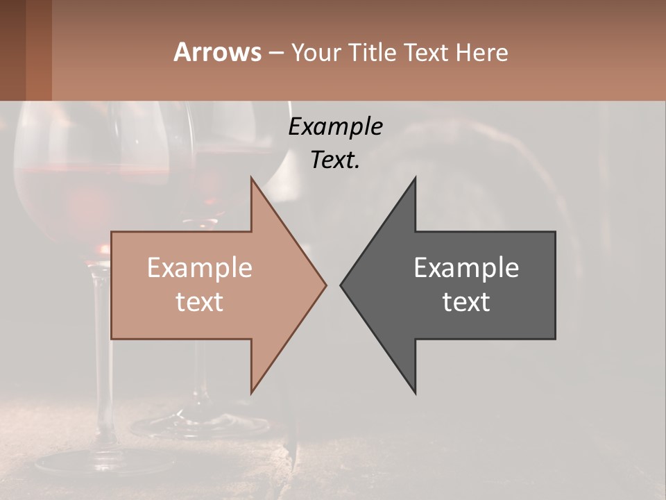 Two Glasses Of Red Wine On A Wooden Table PowerPoint Template