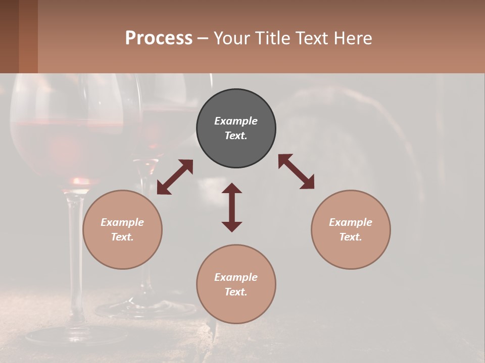 Two Glasses Of Red Wine On A Wooden Table PowerPoint Template