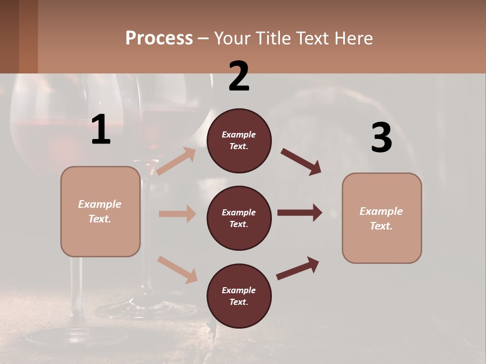 Two Glasses Of Red Wine On A Wooden Table PowerPoint Template