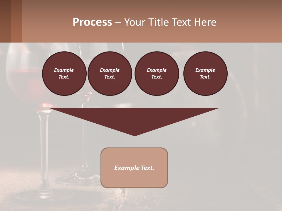 Two Glasses Of Red Wine On A Wooden Table PowerPoint Template