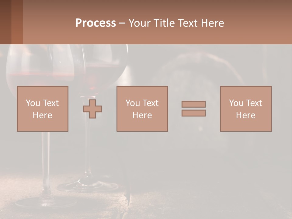 Two Glasses Of Red Wine On A Wooden Table PowerPoint Template