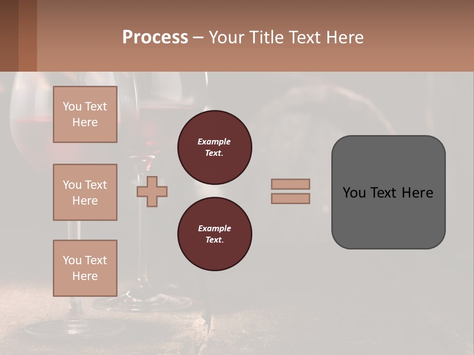 Two Glasses Of Red Wine On A Wooden Table PowerPoint Template
