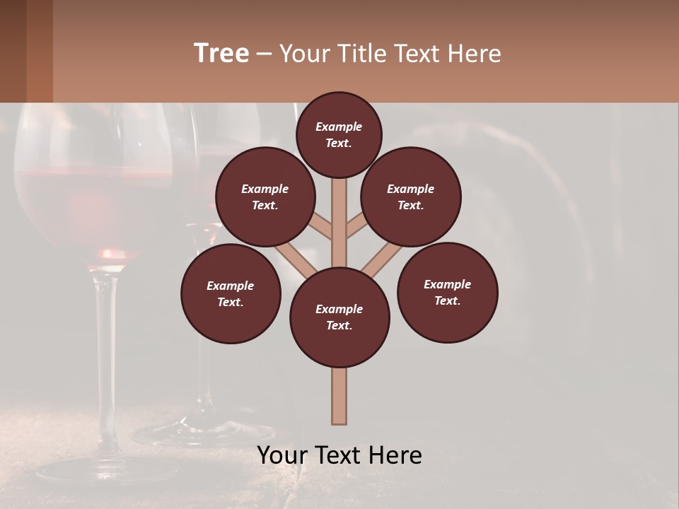 Two Glasses Of Red Wine On A Wooden Table PowerPoint Template