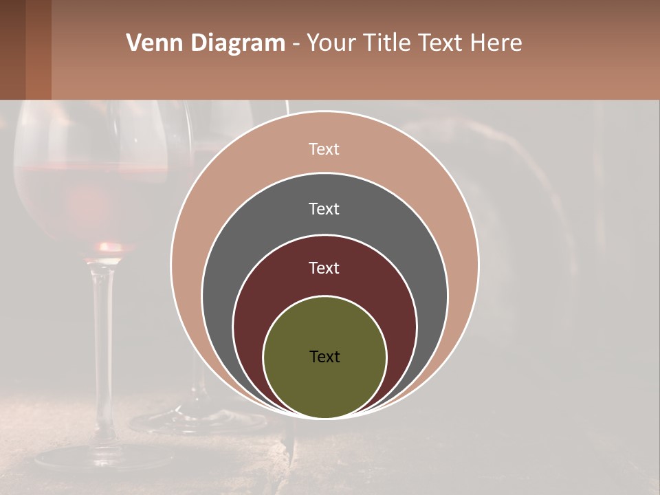 Two Glasses Of Red Wine On A Wooden Table PowerPoint Template
