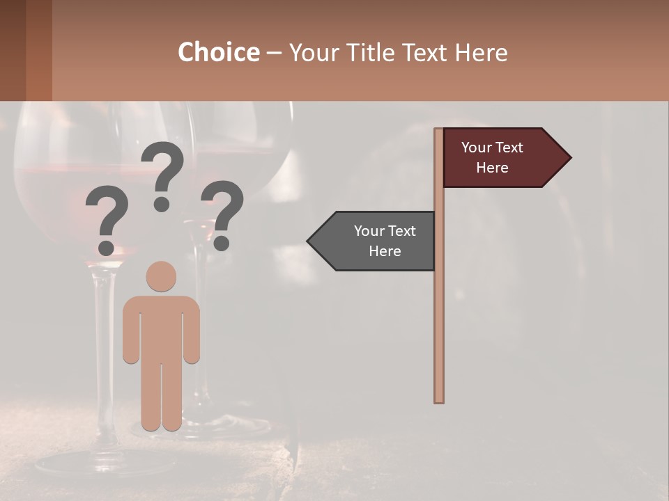 Two Glasses Of Red Wine On A Wooden Table PowerPoint Template