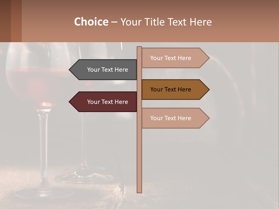 Two Glasses Of Red Wine On A Wooden Table PowerPoint Template
