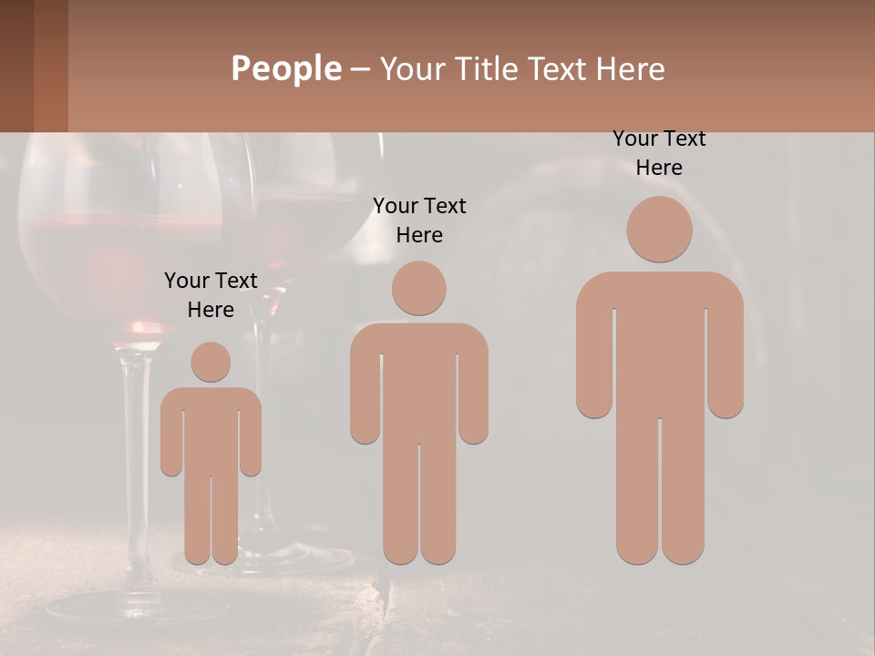 Two Glasses Of Red Wine On A Wooden Table PowerPoint Template