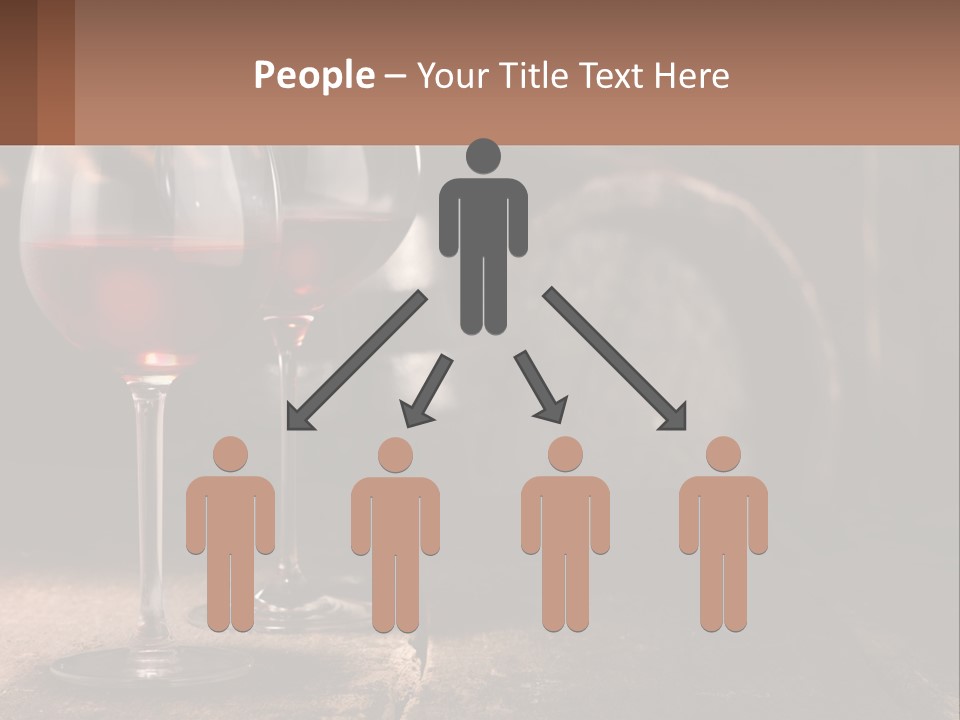 Two Glasses Of Red Wine On A Wooden Table PowerPoint Template