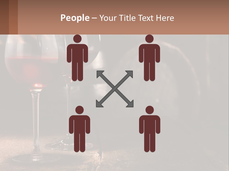 Two Glasses Of Red Wine On A Wooden Table PowerPoint Template