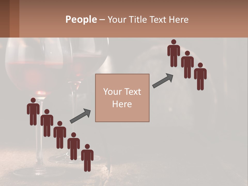 Two Glasses Of Red Wine On A Wooden Table PowerPoint Template