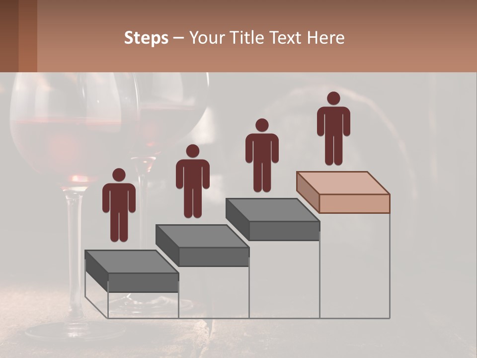 Two Glasses Of Red Wine On A Wooden Table PowerPoint Template