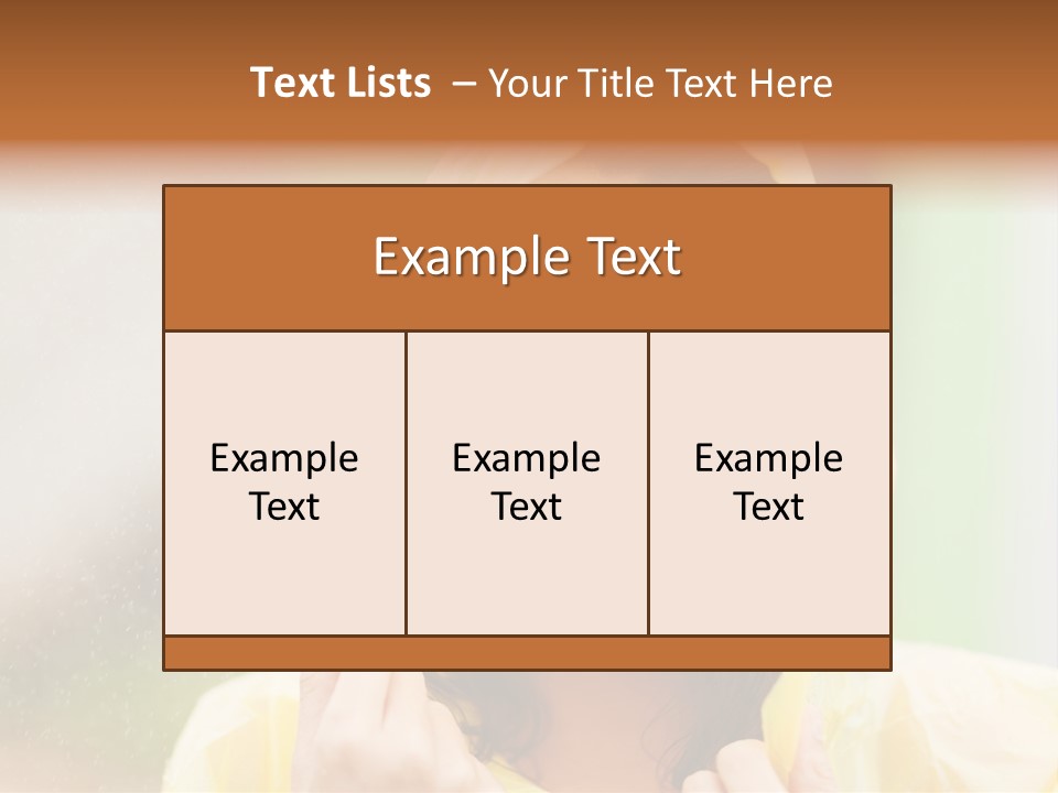 A Woman In A Yellow Raincoat Is Smiling PowerPoint Template