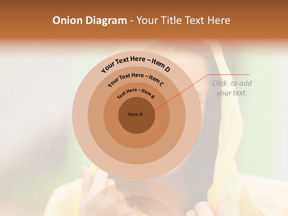 A Woman In A Yellow Raincoat Is Smiling PowerPoint Template