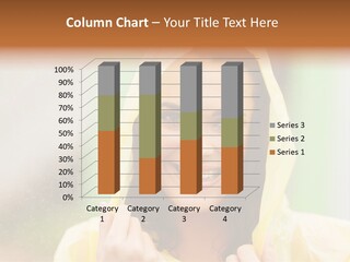 A Woman In A Yellow Raincoat Is Smiling PowerPoint Template