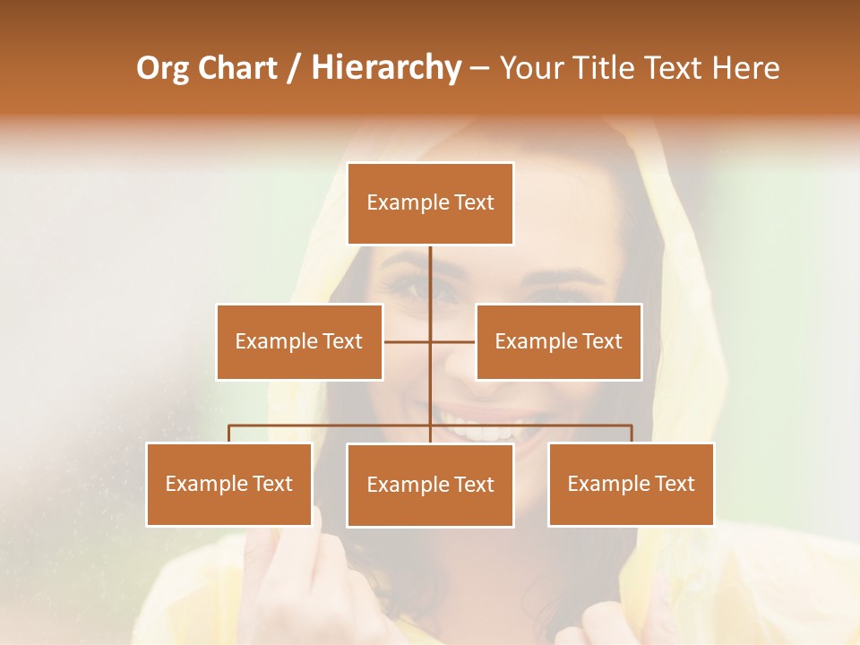 A Woman In A Yellow Raincoat Is Smiling PowerPoint Template