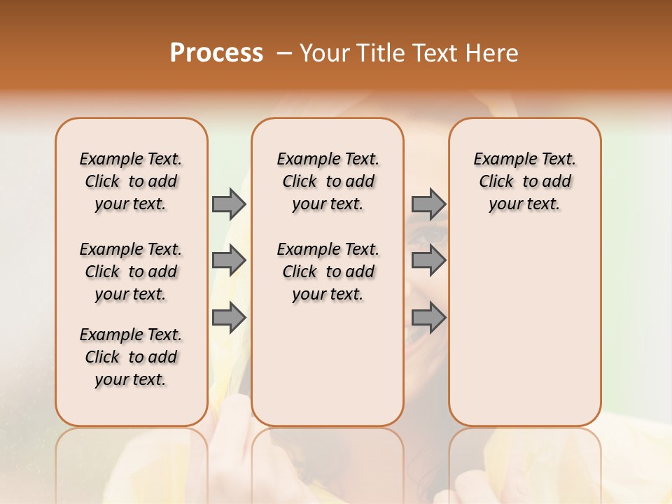 A Woman In A Yellow Raincoat Is Smiling PowerPoint Template