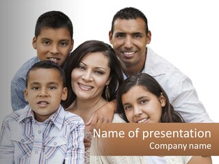 A Family Of Four Posing For A Picture PowerPoint Template