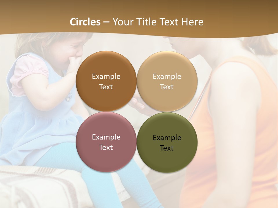 A Woman Sitting On A Bed Talking To A Little Girl PowerPoint Template