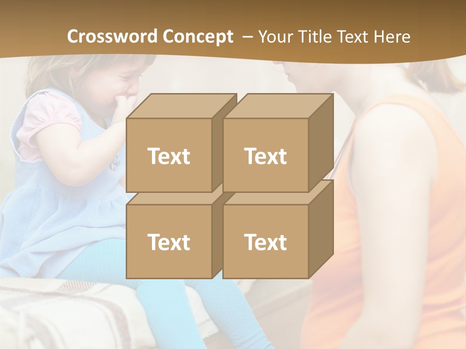 A Woman Sitting On A Bed Talking To A Little Girl PowerPoint Template