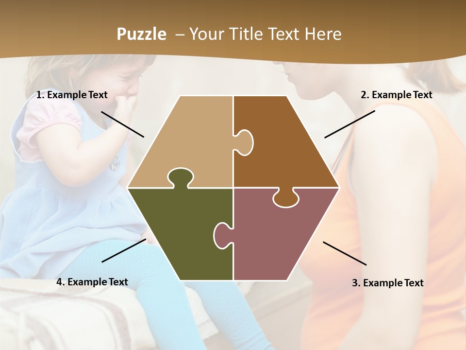 A Woman Sitting On A Bed Talking To A Little Girl PowerPoint Template