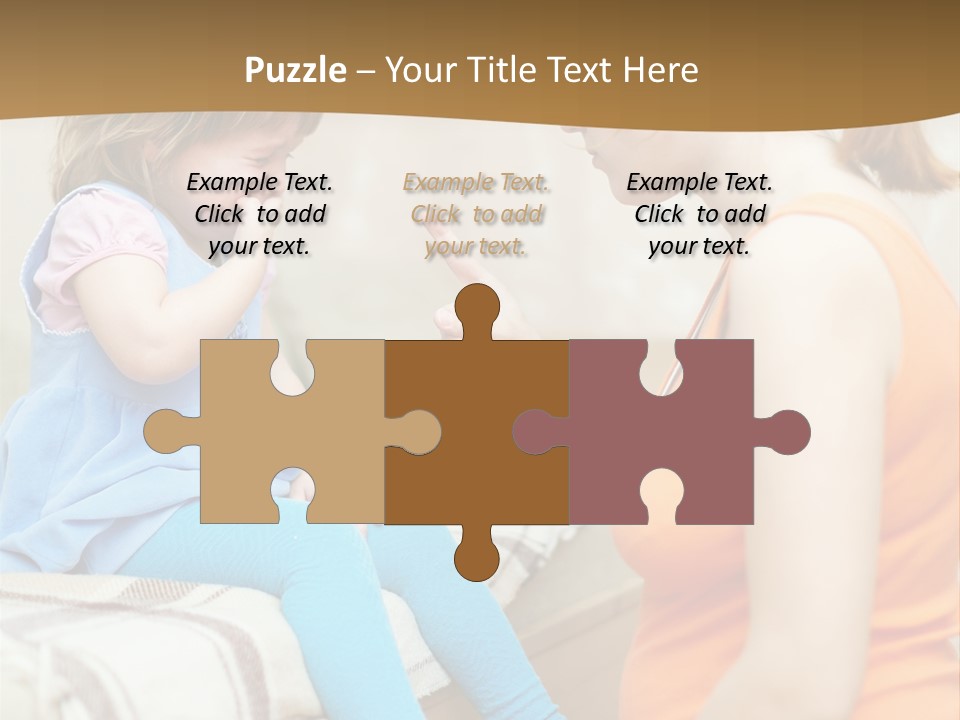 A Woman Sitting On A Bed Talking To A Little Girl PowerPoint Template