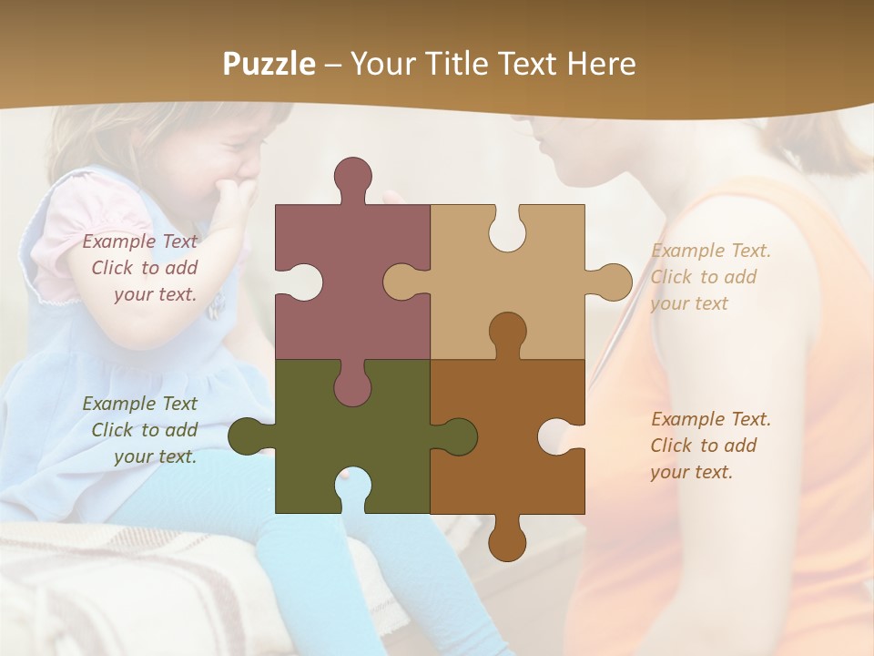 A Woman Sitting On A Bed Talking To A Little Girl PowerPoint Template